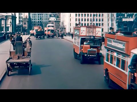 1926 London in HD 60fps, colour / Britain in the 1920s