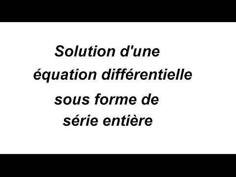Differential equations: solutions in the form of a power series