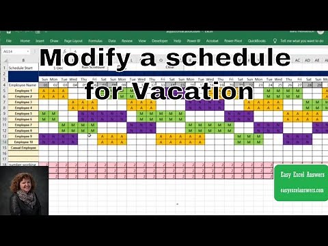 Modify a schedule Automatically for vacation in Excel