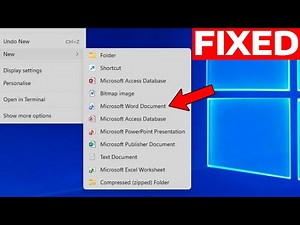 How To Fix Missing Right Click New Microsoft (Word, Excel, etc.) Document Choice
