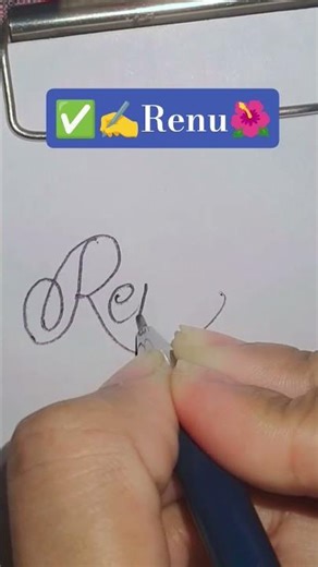 how to cursive style write name of Renu #hits #viral