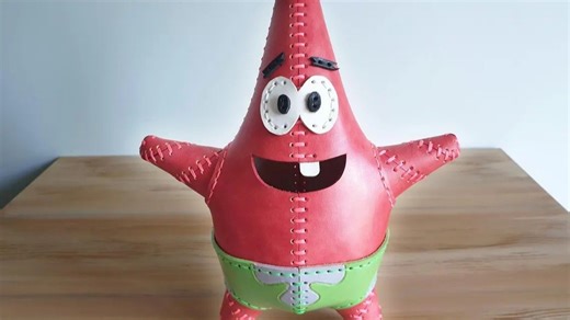 手工皮具教程|派大星玩偶PDF版型mw004