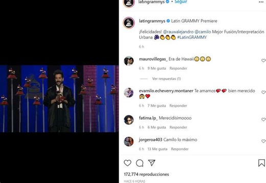 Latin Grammy 2021: Camilo fue el gran ganador y hubo 5 premios para los argentinos