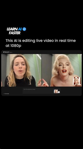 Lucy 2.0 by Decart is a real time AI model that edits live video as it happens. It runs at 1080p and 30 frames per second, generating a continuous video stream instead of pre rendered clips. This is not traditional video generation. The model updates each frame live, maintaining visual consistency while changing scenes, lighting, and environments in real time. A step forward toward interactive AI video, live editing, and real time generative worlds. Source: decart.ai | Learn AI Faster