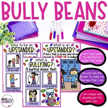 Bully Beans by Julia Cook Bullying Prevention Lesson, How to be an Upstander