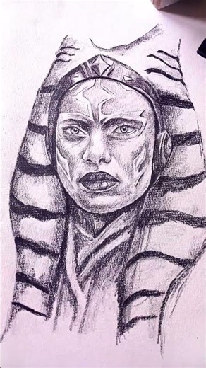 Ahsoka Tano portrait pencil drawing #starwars #art #painting #Artist #sketch #diy