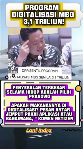 MBG's 3.1 trillion digitalization program! #mbg #dpr #prabowo #shortsvideo #bgn