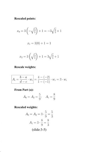 Rescaling of Gaussian and Simpson’s Rules