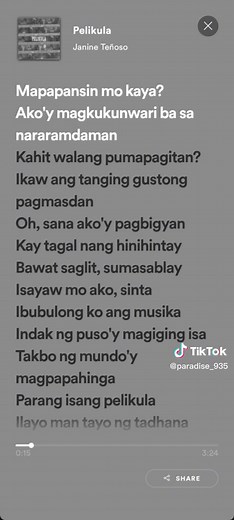 Janine Teñoso and Arthur Nery's 'Pelikula' Song Lyrics and Spotify Details