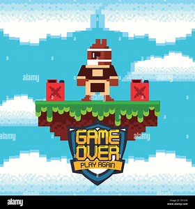 Retro videogame  screen arcade background card Stock Vector Image & Art - Alamy