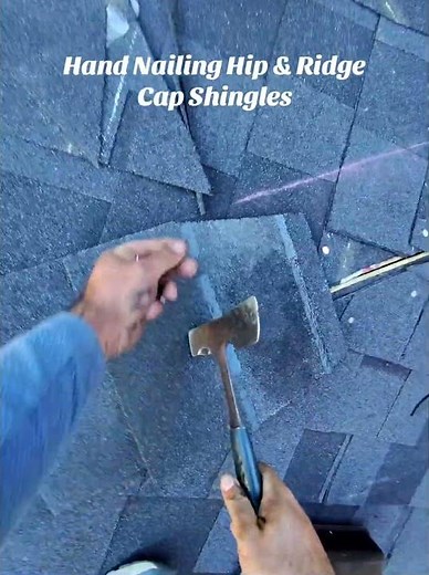 Hand Nailing Hip & Ridge Cap Shingles. | Toronto Roofing Companies