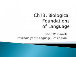 Ch13. Biological Foundations of Language - SlideServe
