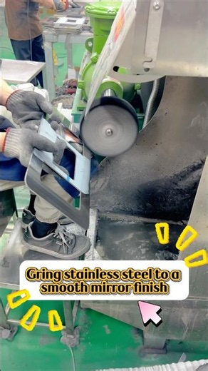 Gring stainless steel to a smooth mirror finish #factory #stainlessteel#machine #fyp