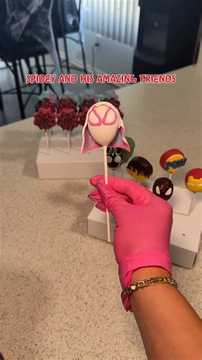 Sweet Cici Designs on Instagram: "Spidey and his amazing friends cake pops 🕷️🕸️❤️ . . #cakepops #spideyandhisamazingfriends #customcakepops #spidermancake"