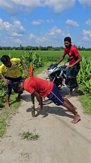 Standing on a magic wand.