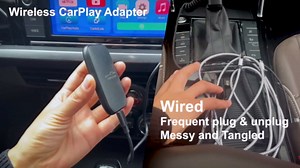 5-in-1 Wireless CarPlay Adapter Support Netflix/YouTube/TF, Wireless Android Auto & Carplay Adapter with USB-A/USB-C Cables, Convert Wired to Wireles Dongle, Magic Video Box Car Play for iPhone