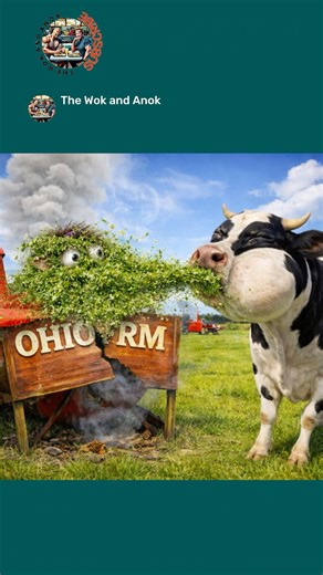 Ohio farm special grass actually hairs...Cow reaction says it all BE LIKE