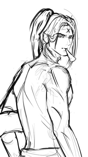 sketch vs rendered 휴우가 네지 #draw #drawing #naruto #clipstudiopaint #반무테