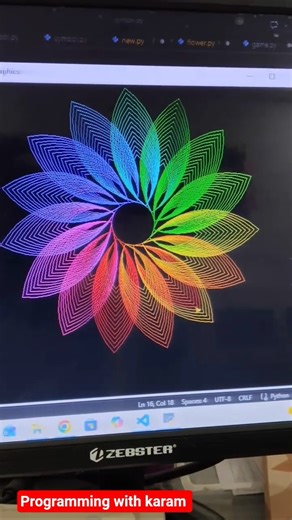 Not just coding… it’s digital art in motion 🎨🔥 Python Turtle Graphics in action!#python #codingart