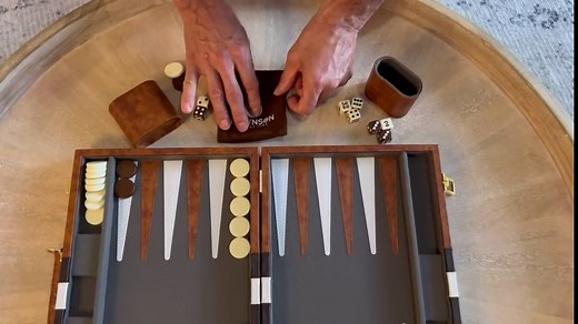 Backgammon Set - 15 Inch Classic Backgammon Board Game Sets Handheld - Backgammon Sets for Adults and Kids - Brown Faux Leather Case - Instruction