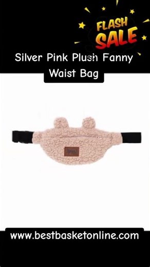 Silver Pink Plush Fanny Bag Waist Pack For Kids Fashion