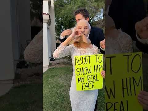 Bride reveals her face at wedding
