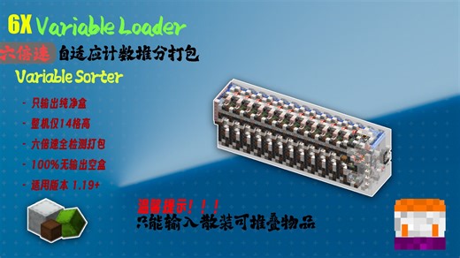 【我的世界储电】一期视频，速通六倍速自适应计数堆分打包！！！