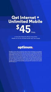 Get fast Optimum Internet + Unlimited Mobile at a great price–just $45/mo. | Optimum | Facebook