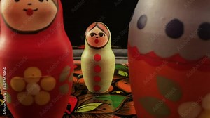 A family of nesting dolls from the smallest to the largest.