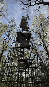 The Cook Forest Fire Tower rises 87.5 feet above the hilltop which gave firefighters a 15- to 20-mile view of the area. In 1966 the tower retired from service for this purpose. #cookforest #pastateparks #ClarionCounty | Wandering Out Yonder