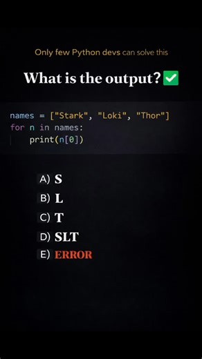 @c_python_programminghub on Instagram: "Only a few Python devs can solve this 👀🐍 What will this code print? Most people rush and get it wrong 😏 💬 Comment your answer (A/B/C/D/E) ⏸️ Don’t run it. Think like a Python interpreter. #python #pythonprogramming #coding #programming #pythondeveloper"