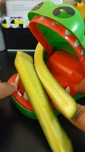 Angry crocodile eating fresh sliced cucumber #cucumber #asmrsounds #satisfying #viralshort