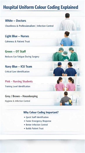 Hospital uniform colour coding..| easy learn format📚 #english #trending#job #youtube #youtubeshorts