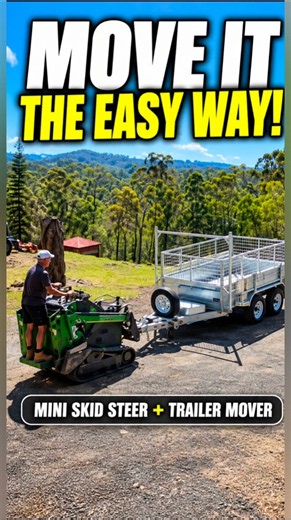 Moving a Trailer Just Got EASY! 💪 Mini Skid Steer in Action