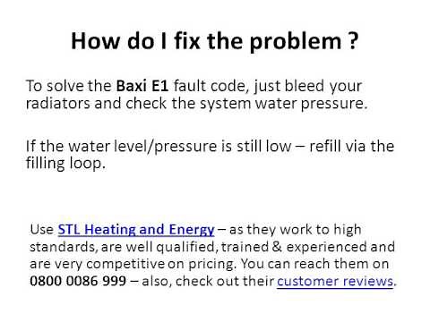 Baxi E1 Error