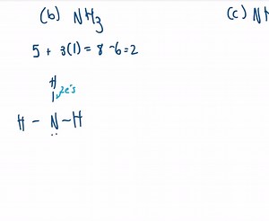 SOLVED:For each of the following molecules or ions, indicate the bond angle expected between the central atom and any two adjacent hydrogen atoms. a. H2 O b. NH3 c. NH4^ d. CH4