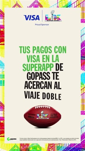 🏈🔥 ¿Listos para vivir el Super Bowl como se debe? Hazlo con Gopass, gracias a Visa 💚💙
