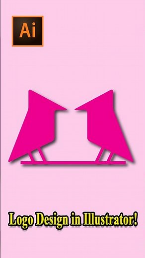 Bird Logo Design in Illustrator – Quick Vector Logo Idea! #shorts