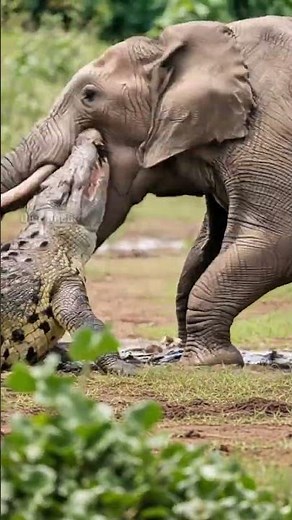 Crocodile Attacks Baby Elephant 😱 | Brave Woman & Elephant Mom Save the Day! #CrocodileAttack