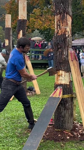 Wood-Chopping Event Showcase: Carving a Face from Wood