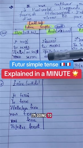 VERY IMPORTANT 👇👇👇 DM pdf to get a pdf of future simple conjugations with 20 verbs ✨ #frenchlanguage #learnfrench #learningfrench
