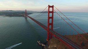 Download Golden Gate Bridge in San Francisco, California, aerial shot for free