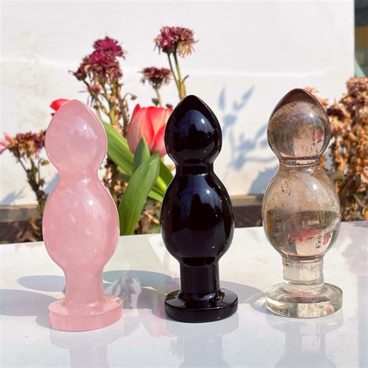 Natural Rose Quartz/obsidian/smoky Quartz Massager,crystal Massage Stick: Reiki Healing Decor - Etsy