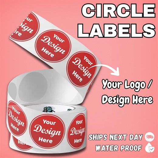 Custom Round Logo Stickers: Waterproof Labels for Product Packaging - Etsy