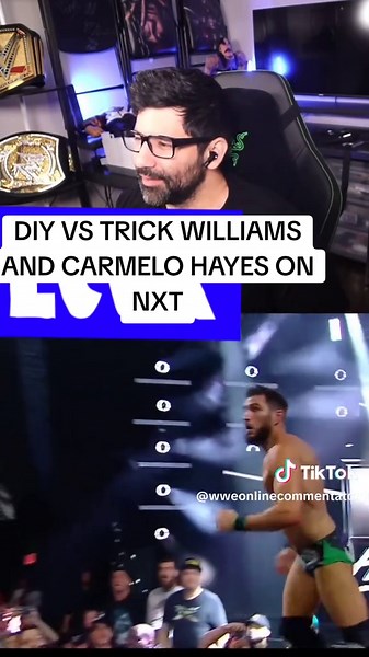 DIY VS TRICK WILLIAMS AND CARMELO HAYES ON NXT #prowrestling #mondaynightraw #fridaynightsmackdown #wweraw #wwesmackdown