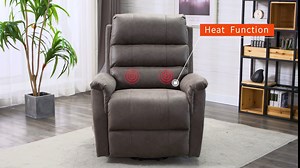 Lifesmart Power Lift Recliner Chair with Heat and Massage - Brown (Grey)