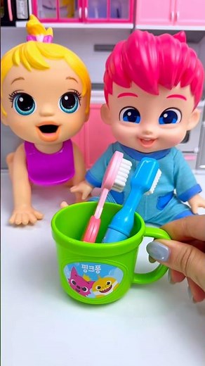 ASMR Unboxing Bebefinn & Minnie Mouse Brushing Teeth | Satisfying Toy Sound with PyPyToys #shorts