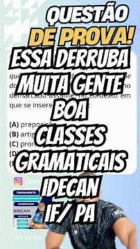 🔑 CLASSES GRAMATICAIS IDECAN: O Segredo do "O" (Quando ele é Pronome Demonstrativo)!