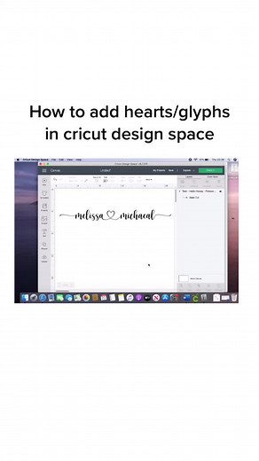 How to add hearts to text in cricut design space! Love this! #cricut #cricutprojects #cricuthacks #cricuthowto #learnontiktok #mothersdaygift