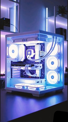 Ultimate White PC Build🤍 | Clean & Aesthetic Setup #viral #shorts #pcbuild #pcgaming #pcsetup #trend